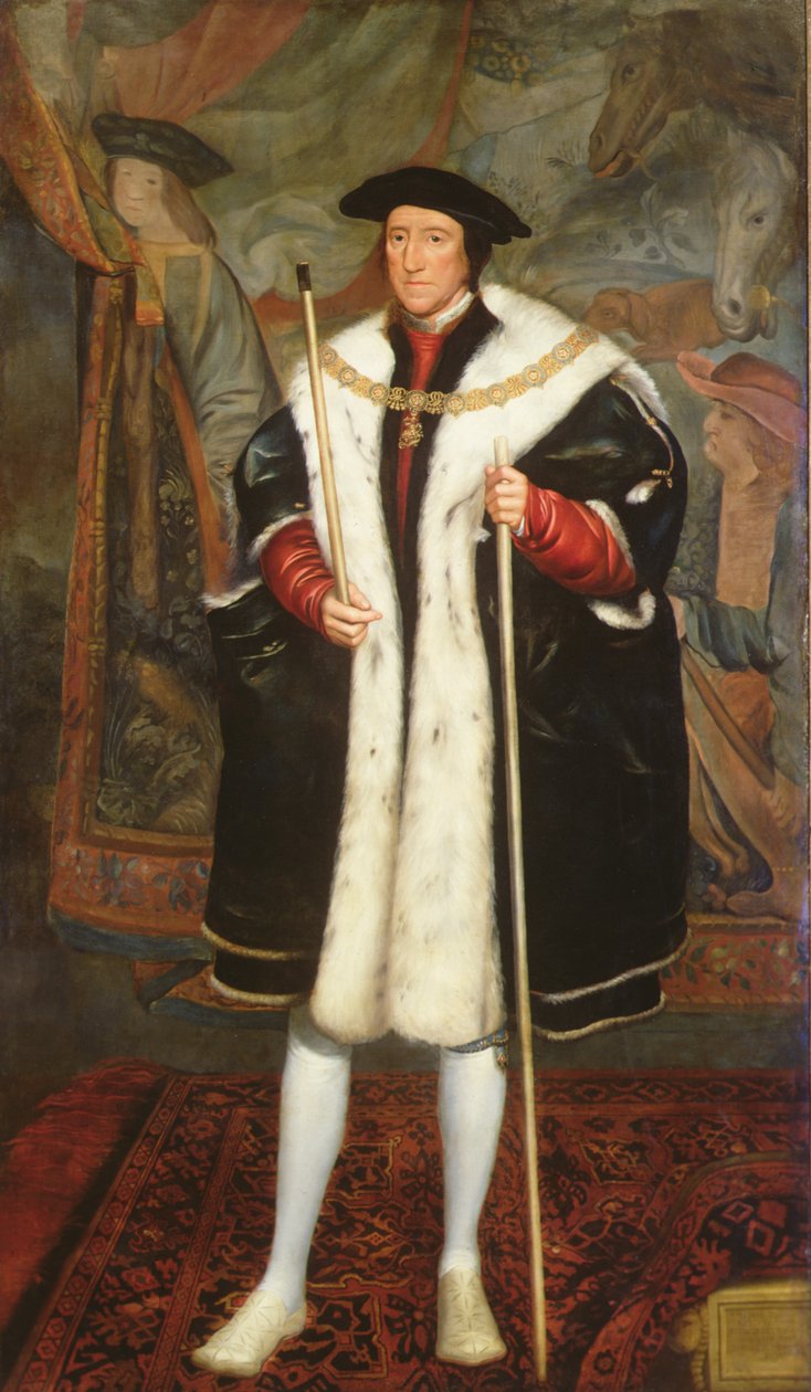 Thomas Howard, třetí vévoda z Norfolku, Nosí límec podvazku (olej na plátně) od Hans (after) Holbein the Younger