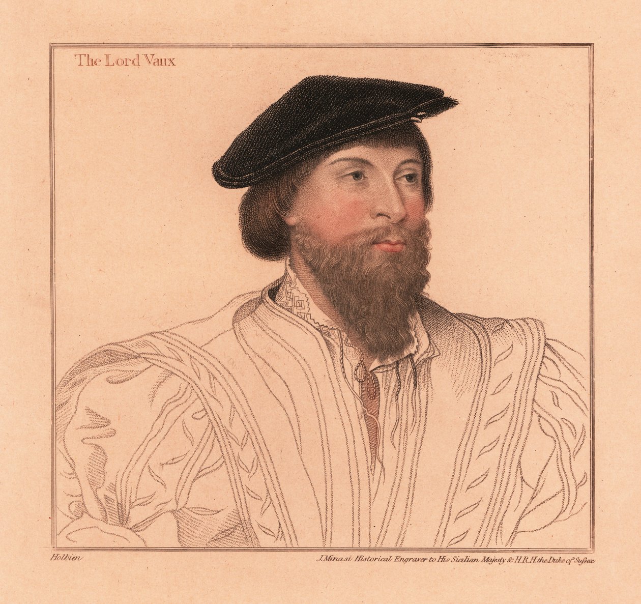 Thomas Vaux , anglický básník a šlechtic. ,1812 (rytina) od Hans (after) Holbein the Younger