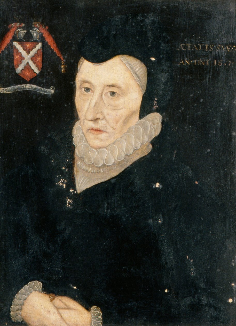 Bess z Hardwicku, hraběnka ze Shrewsbury, asi 1720 (olej na desce) od Hans (follower of) Holbein the Younger