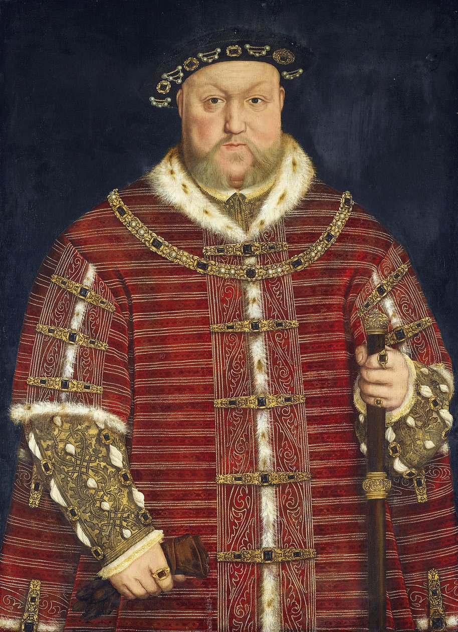 Henri VIII. - Portrét anglického krále Jindřicha VIII. par Holbein, Hans, mladší, Workshop of . Olej na dřevě, rozměr: 93x68 od Hans (school of) Holbein