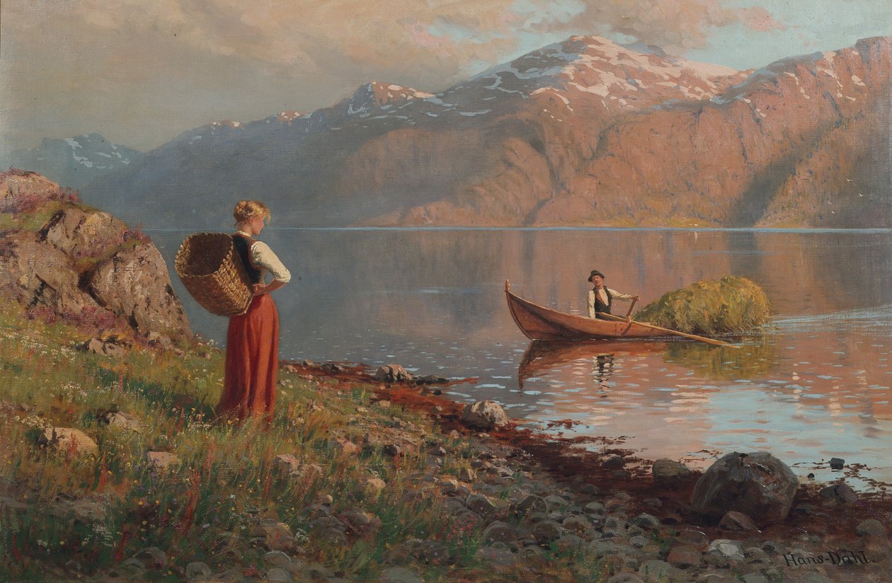 Datum u fjordu (olej na plátně) od Hans Andreas Dahl