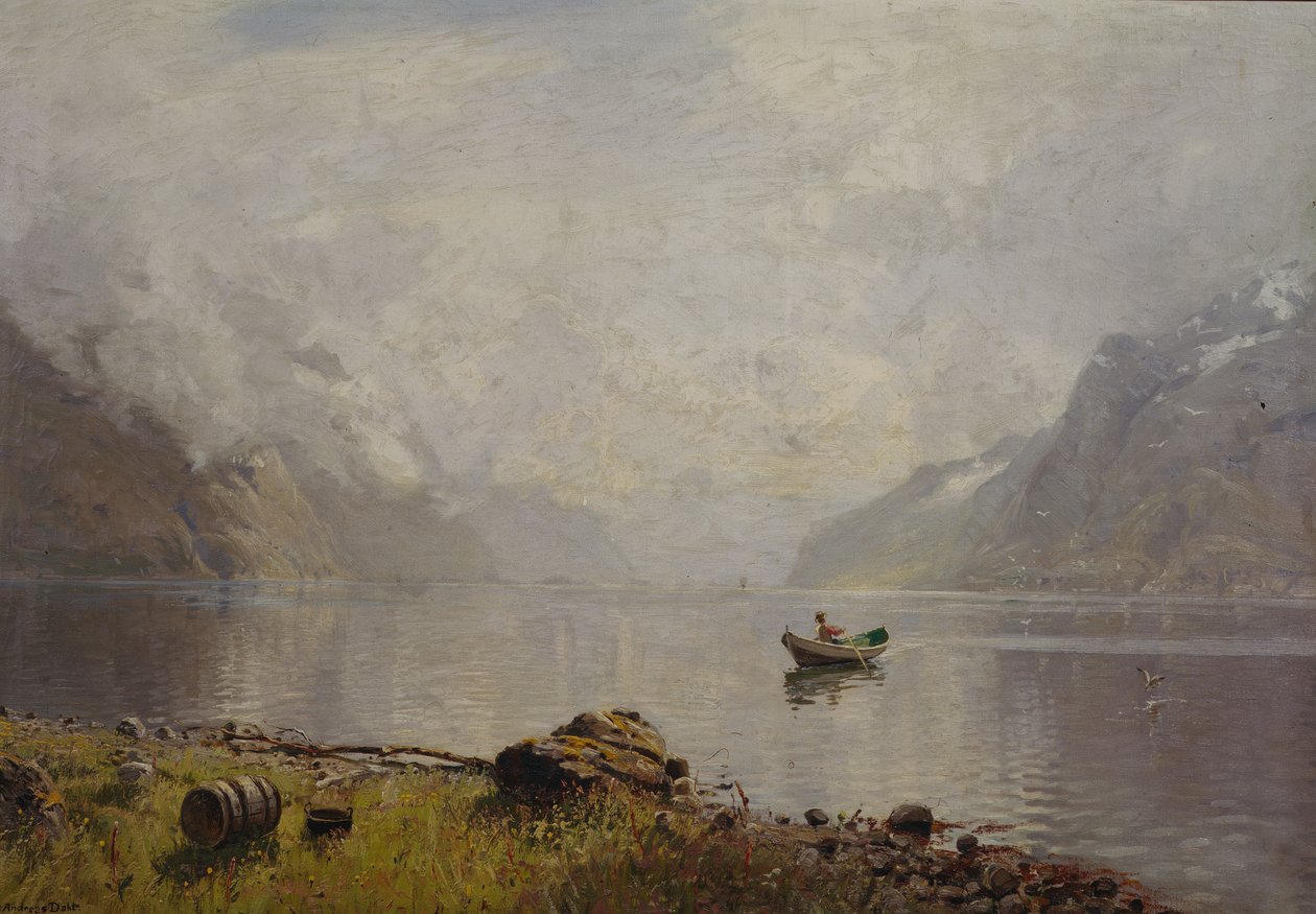 Ze Sognefjordenu (olej na plátně) od Hans Andreas Dahl