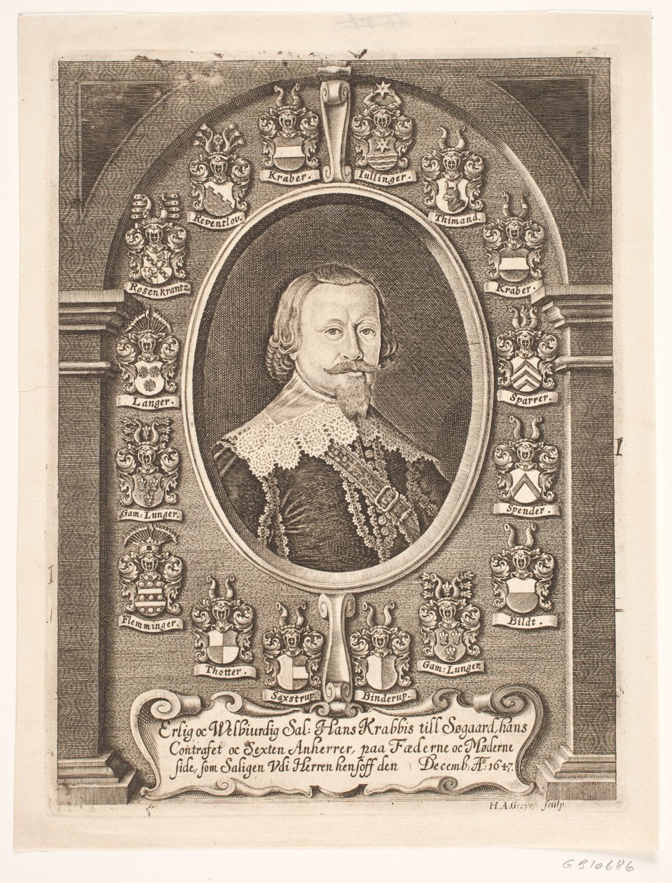 Hans Krabbe do Søgård. Z pohřebního kázání 1648 od Hans Andreas Greys