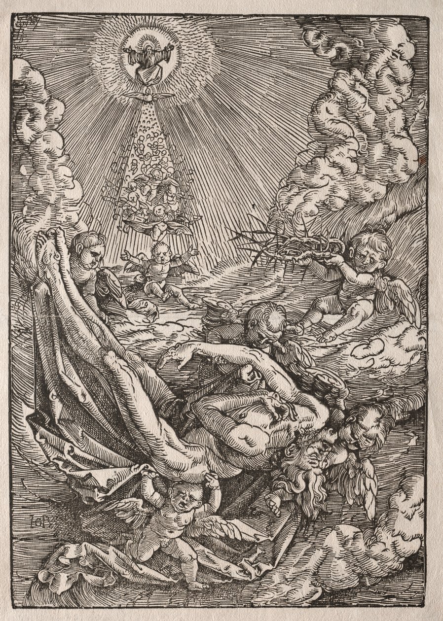 Kristus přenesený do nebe anděly od Hans Baldung