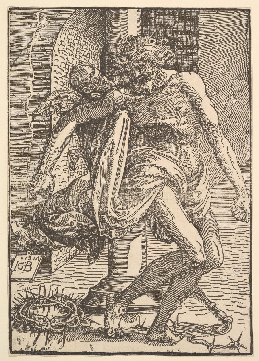 Kristus s mučicími nástroji podepřený malým andělem, 1517. od Hans Baldung