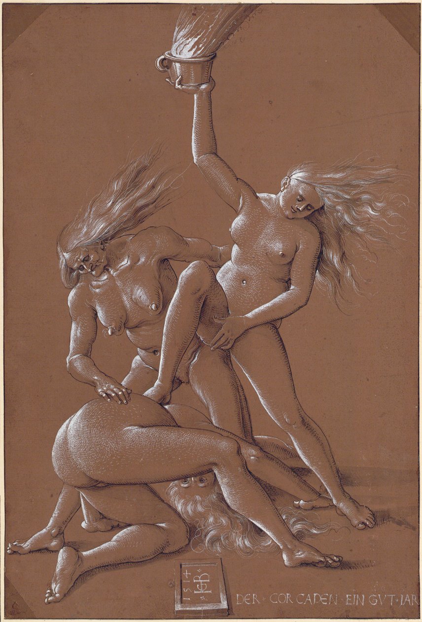 Novoroční pozdrav se třemi čarodějnicemi, 1514 od Hans Baldung