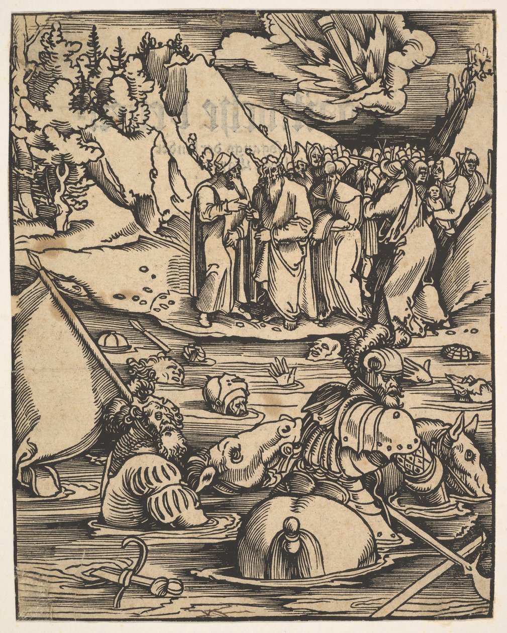 Egypťané překračující Rudé moře, z Das Buch Granatapfel, 1511. od Hans Baldung