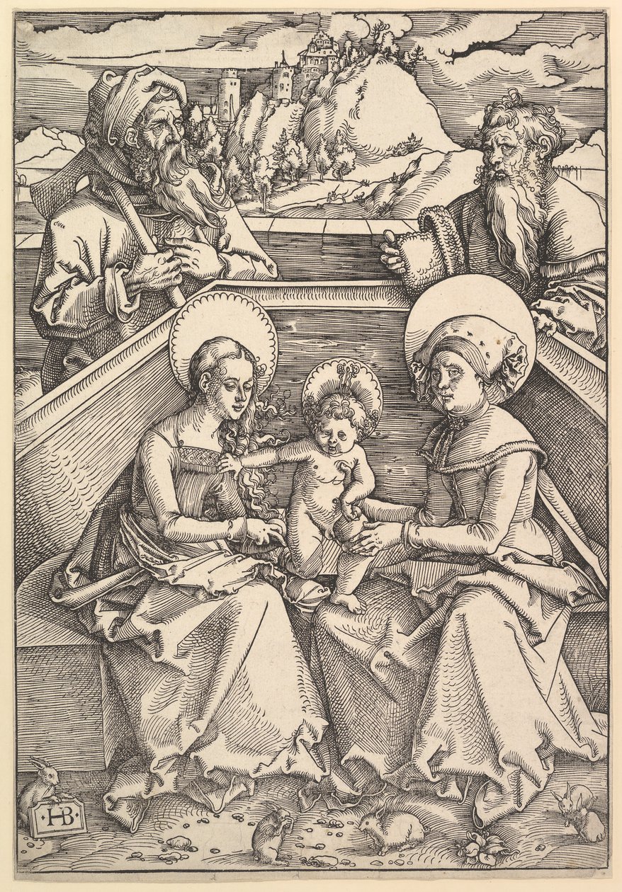 Svatá rodina se svatou Annou a svatým Joachimem. od Hans Baldung