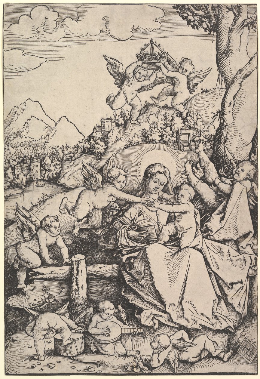 Panna a dítě s osmi anděly v krajině, 1511. od Hans Baldung
