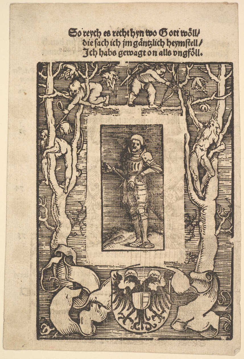Název Hranice s mužem v brnění ve středu, 1513. od Hans Baldung