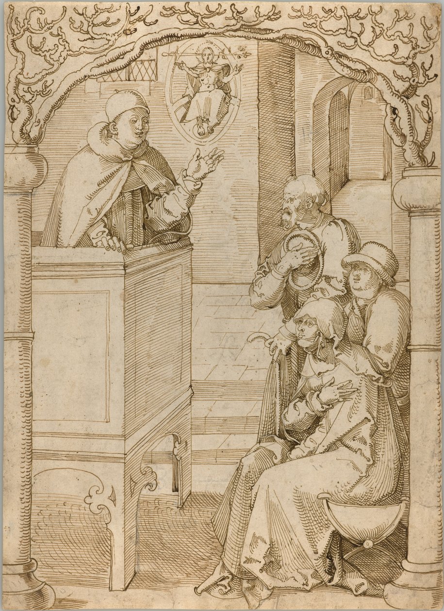 Kázání mnicha od Hans Baldung Grien
