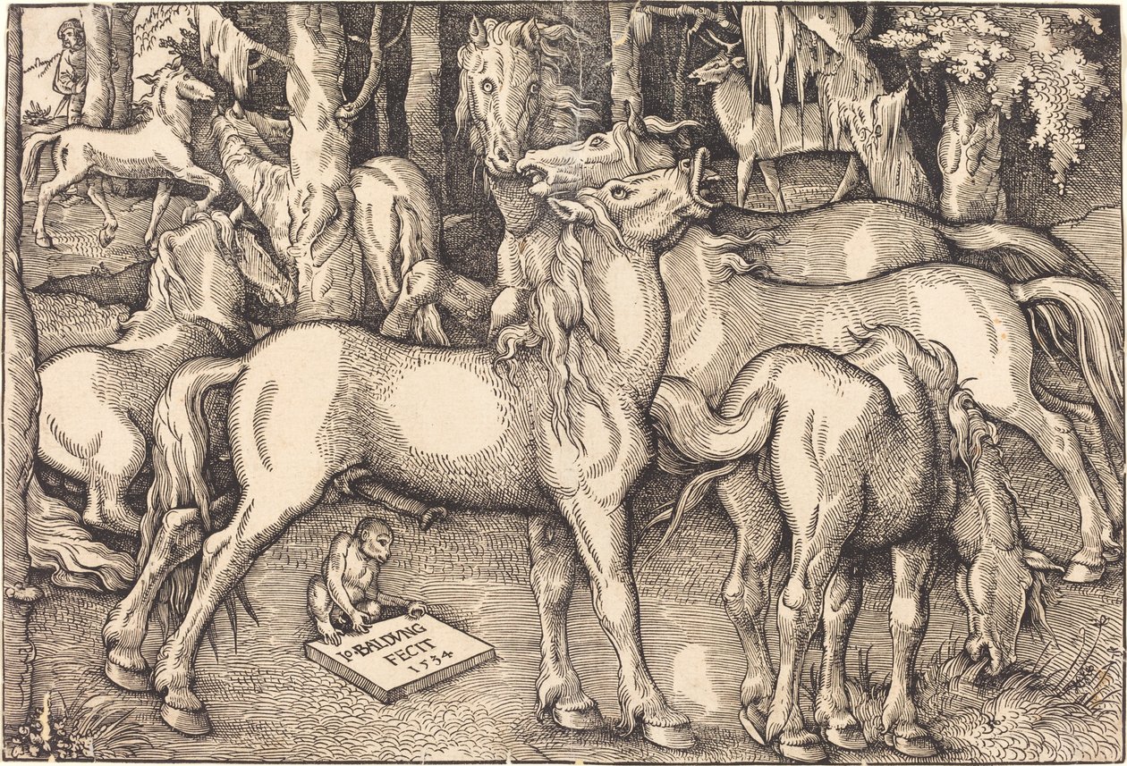 Skupina sedmi koní od Hans Baldung Grien