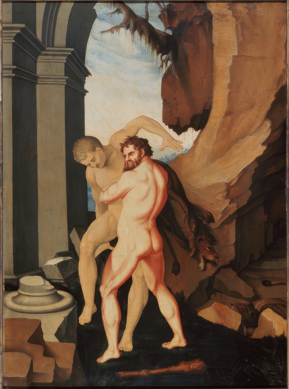 Herkules a Antaeus od Hans Baldung Grien
