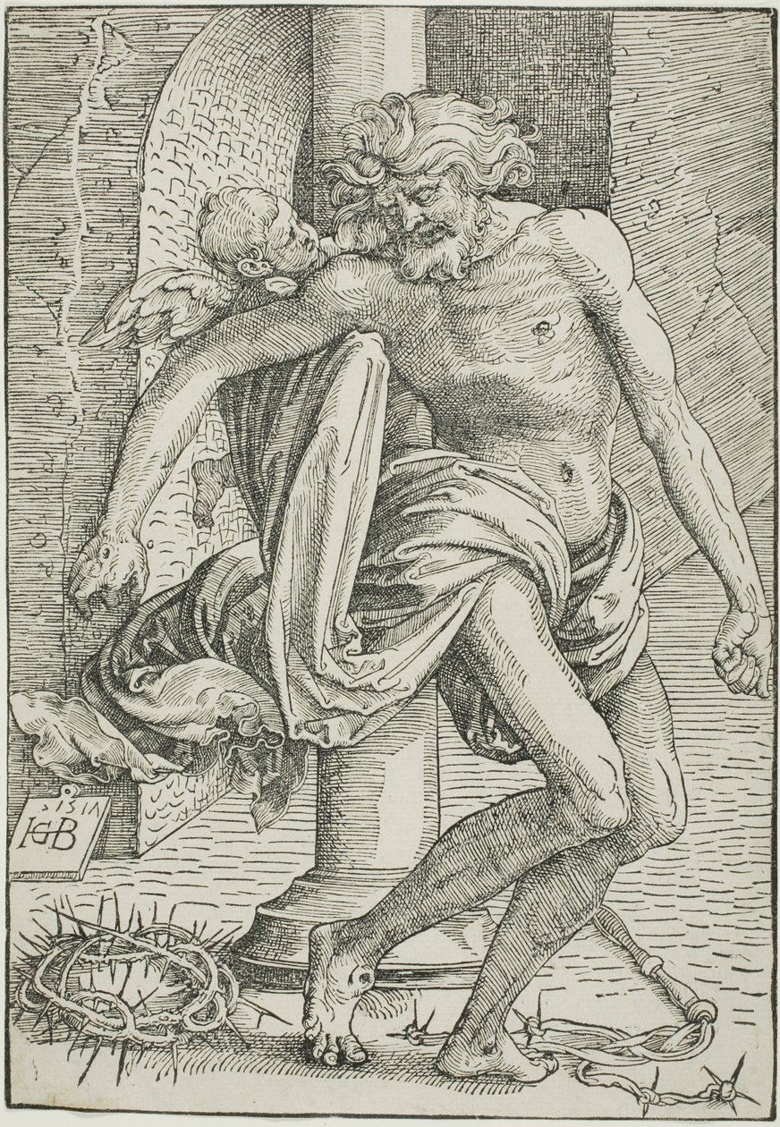 Muž smutku před sloupem od Hans Baldung Grien