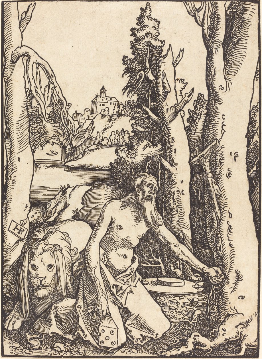 Svatý Jeroným v poušti od Hans Baldung Grien