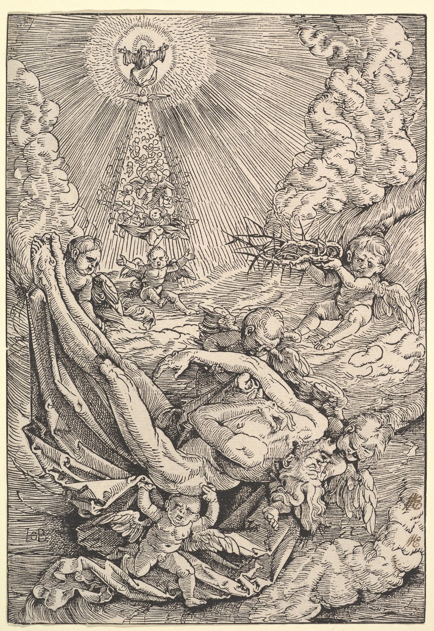 Tělo Kristovo nesené anděly k nebi, 1516 od Hans Baldung Grien