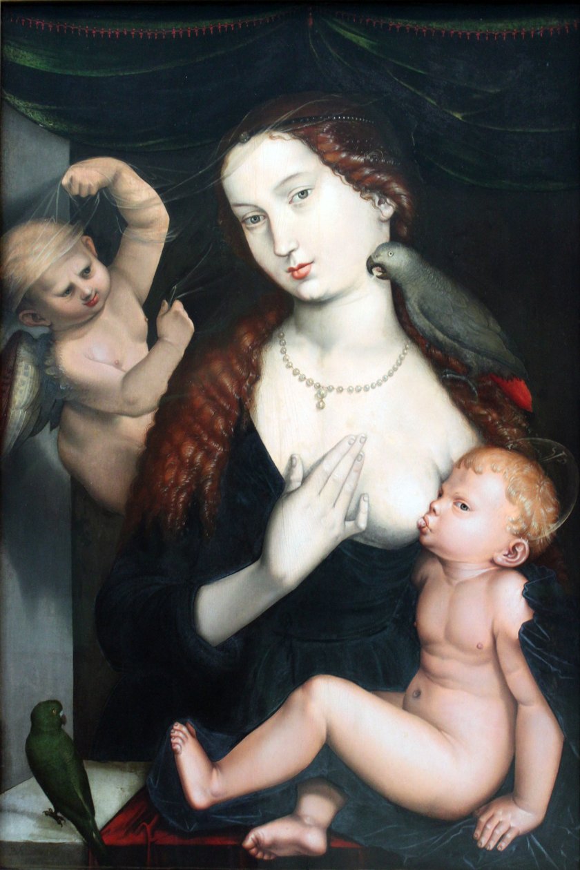 Madona s papoušky od Hans Baldung Grien