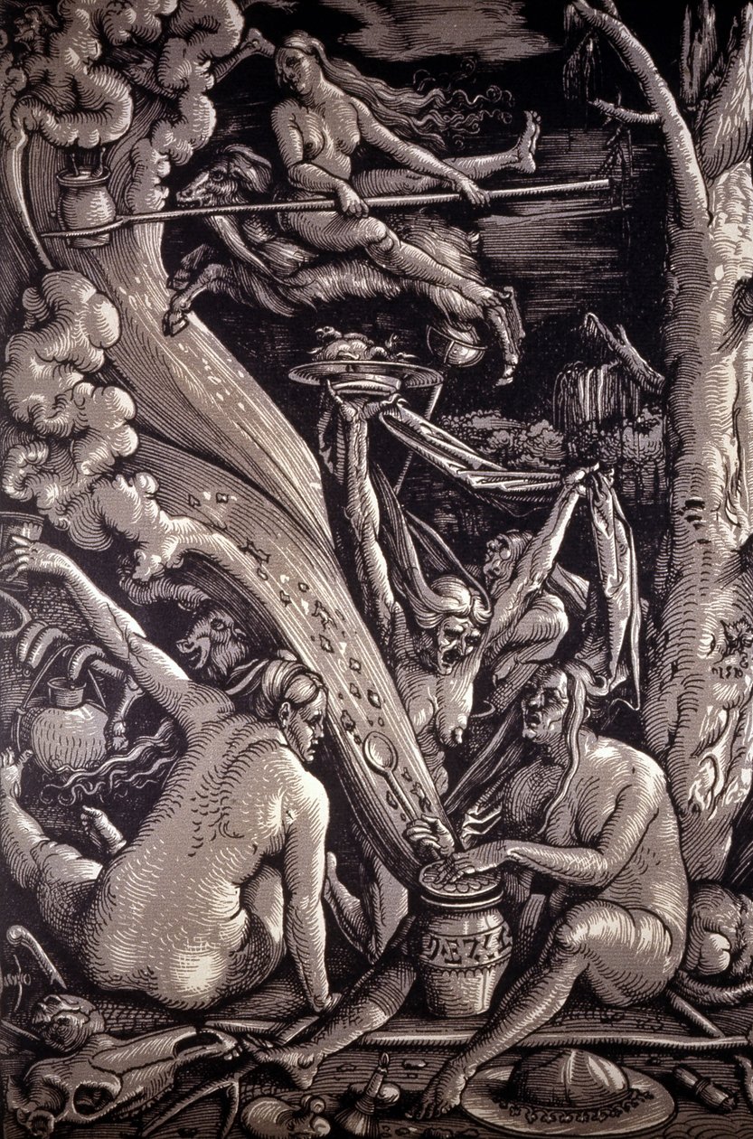Sabbath of the Witches, rytina Hanse Baldunga Greena, německého malíře, rytce a karikaturisty (1484-1545). od Hans Baldung Grien