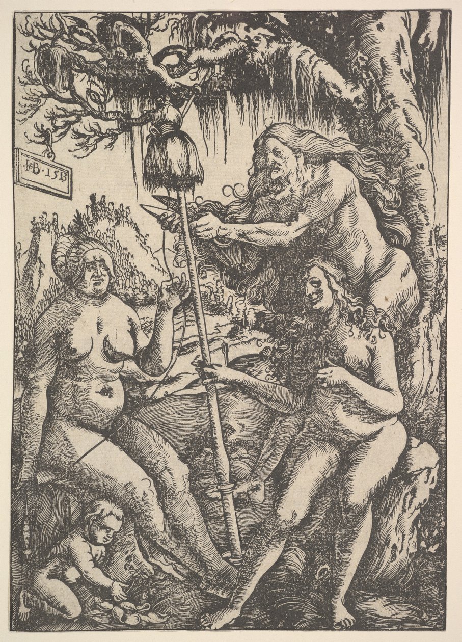 Tři osudy: Lachesis, Atropos a Klotho, 1513 od Hans Baldung Grien