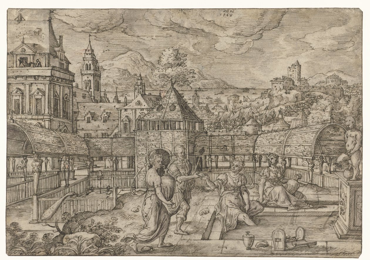 Batsheba obdrží zprávu od Uriáše The Life of David (název série) od Hans Bol
