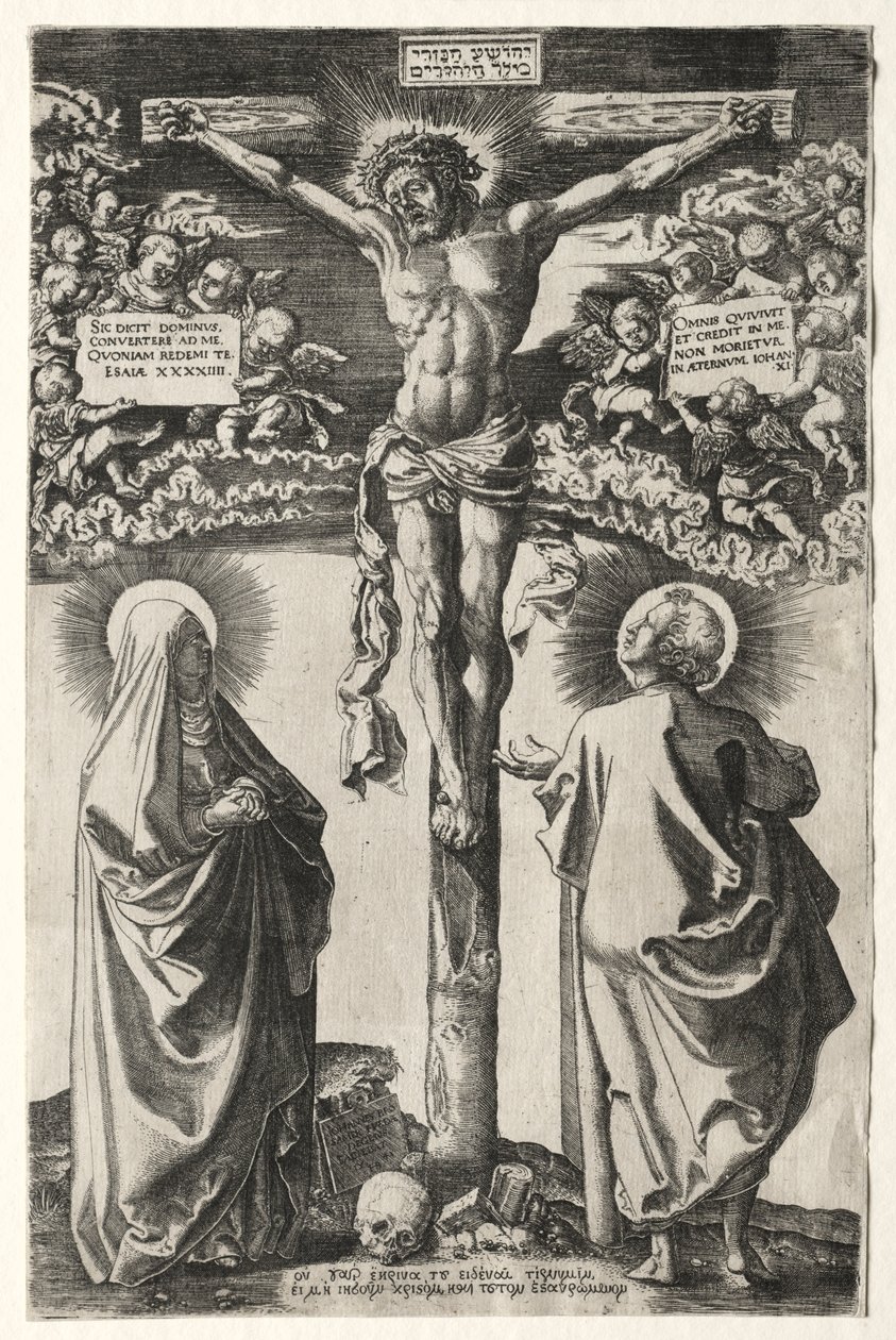 Kristus na kříži mezi pannou a svatým Janem, 1542. od Hans Brosamer