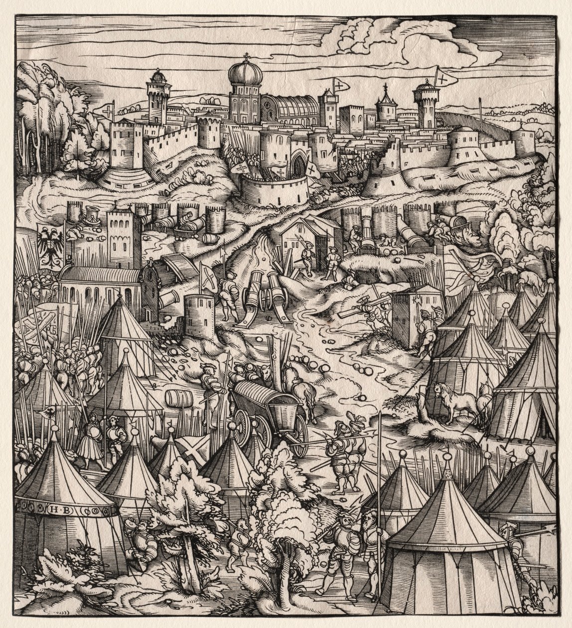 Der Weisskunig Bílý král: Obležení Padovy, 1512-1515. od Hans Burgkmair