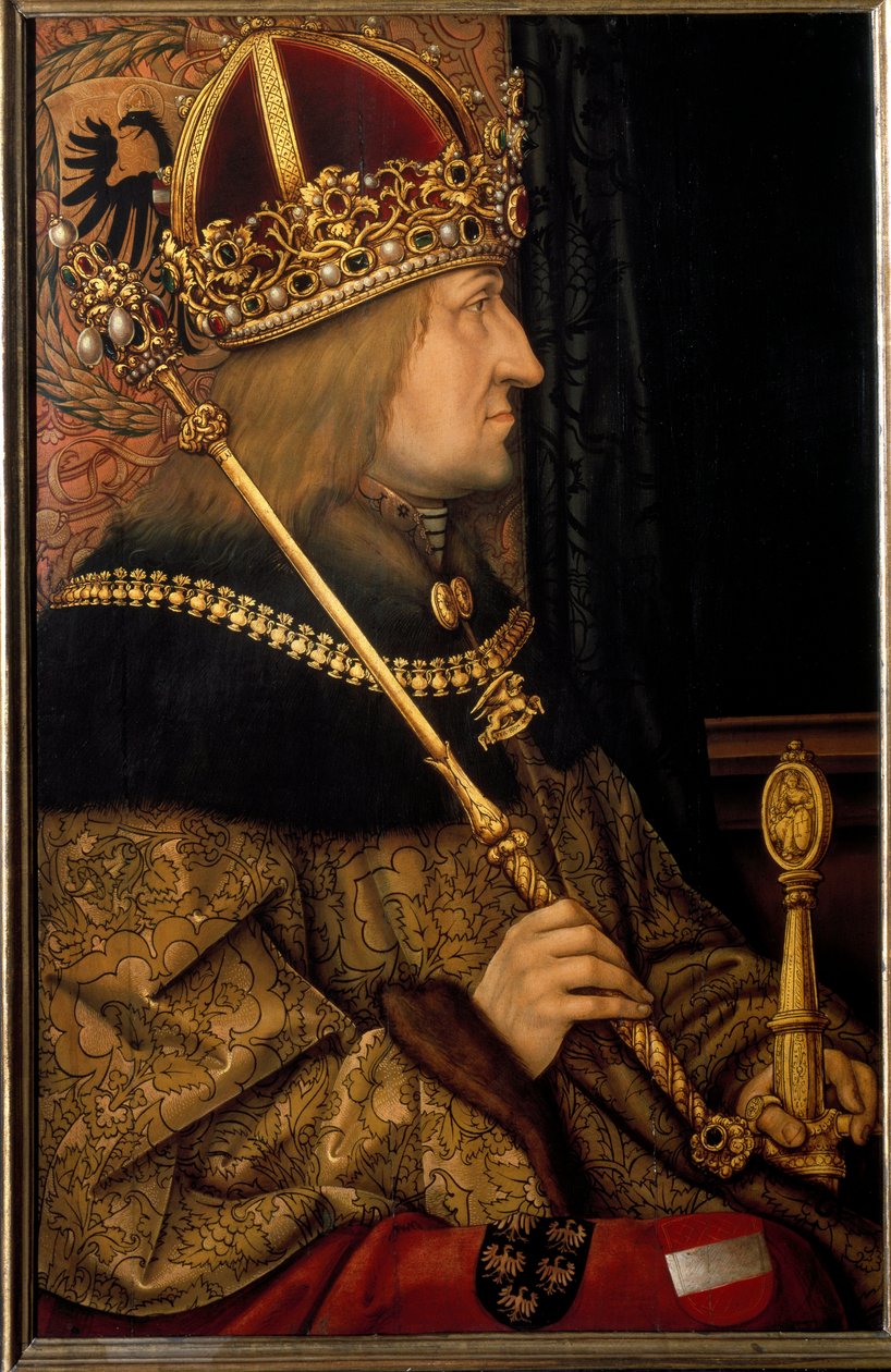 Portrét Fridricha III., císaře Svaté říše římské zvaného Peaceful, z originálu z roku 1468 (obraz) od Hans Burgkmair