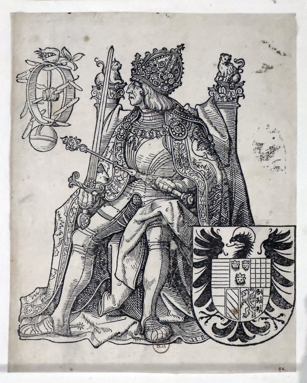 Císař Maxmilián, cca 1509-1512 (rytina) od Hans Burgkmair