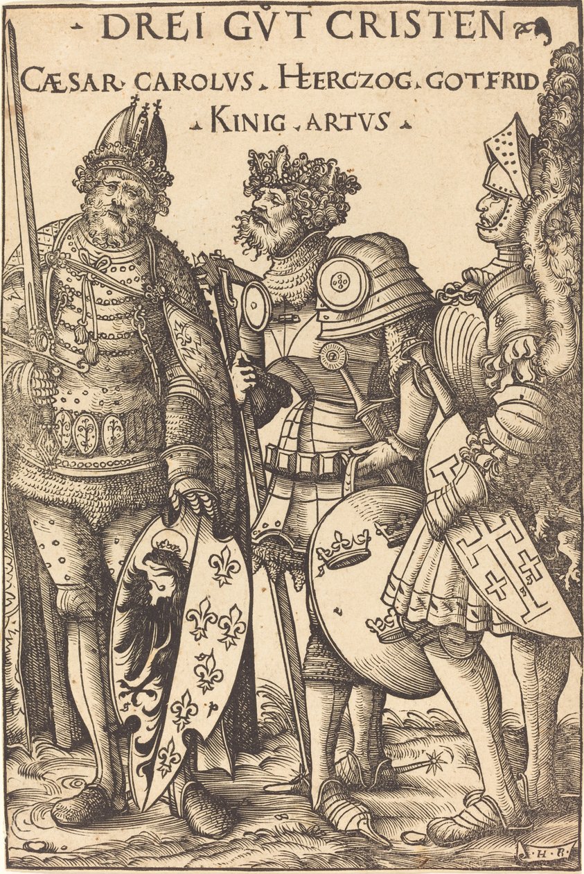 Charlemagne, Arthur a Godfrey od Hans Burgkmair I