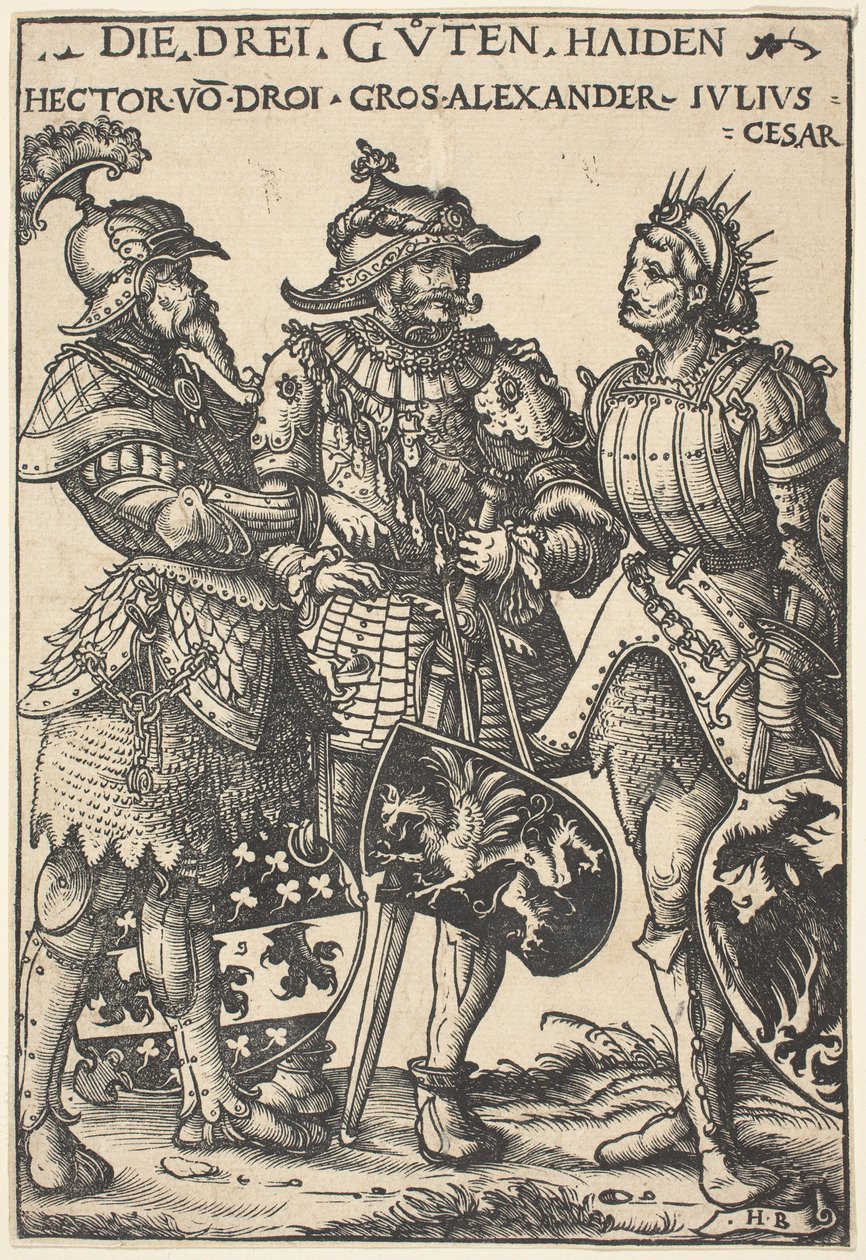 Hector, Alexander a Julius Caesar od Hans Burgkmair I
