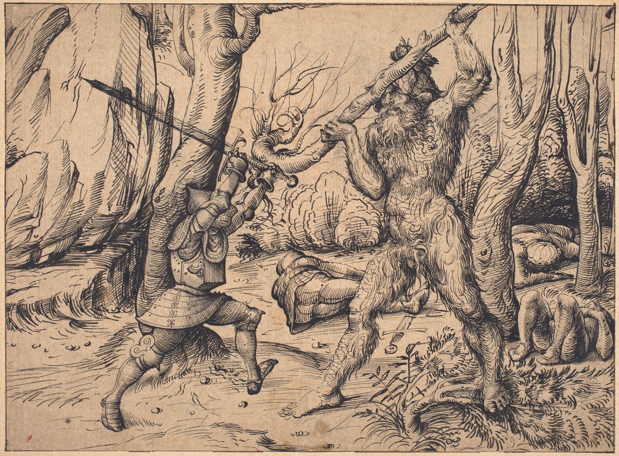 Boj v lese od Hans Burgkmair I