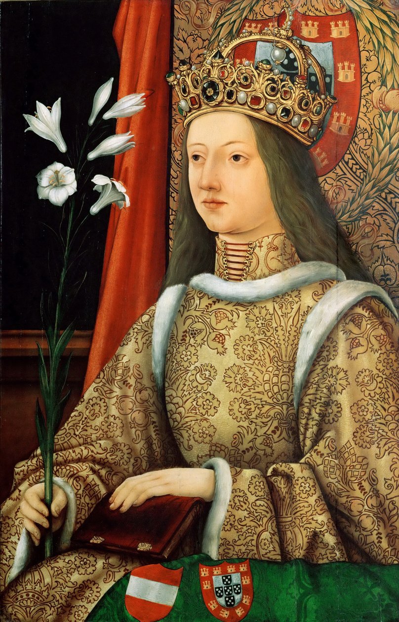 Portrét Eleonory Portugalské 1434-1467, císařovny Svaté říše římské, po roce 1468 od Hans Burgkmair the Elder