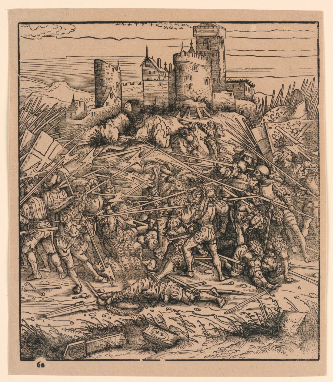 Bitva u Nauders, z "Der Weisskunig" od Hans Burgkmair the Elder