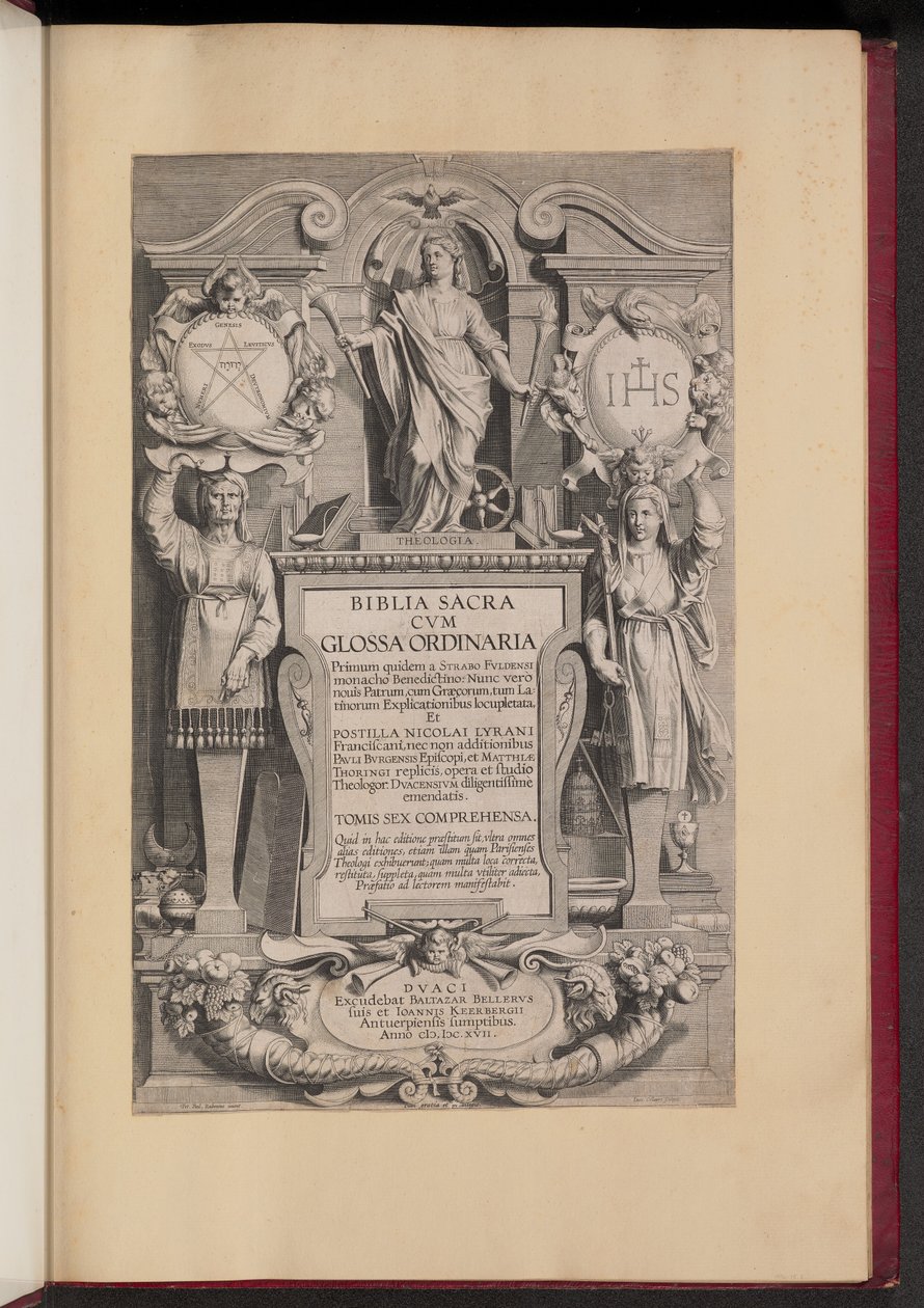 Titulní strana pro Biblia Sacra Cvm Glossa Ordinaria od Hans Collaert the Younger after Sir Peter Paul Rubens