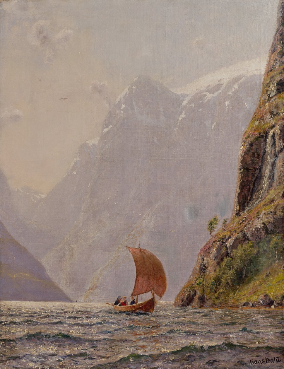 Plavba ve fjordu (olej na plátně) od Hans Dahl