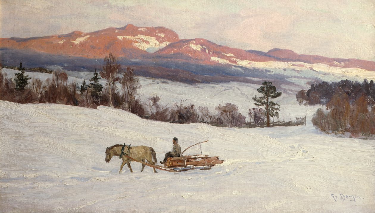 Pojíždění dřeva od Hans Fredrik Henriksen Borgen