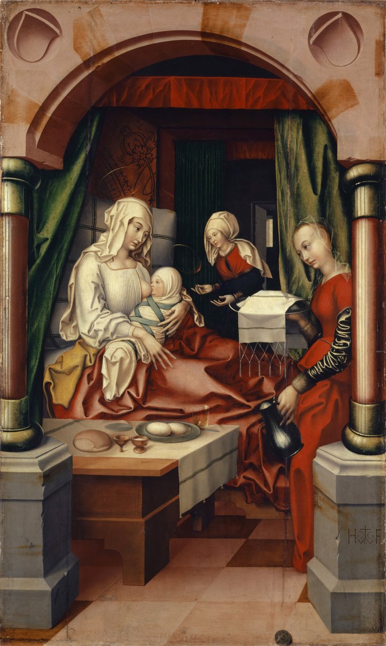 Narození Panny Marie, 1512 (tempera na plátně) od Hans Fries