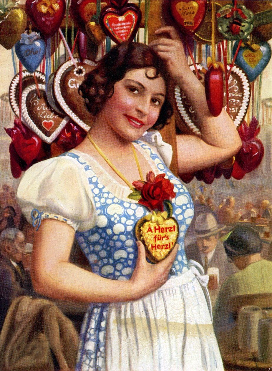 Dívka a perník: suvenýr z Oktoberfestu od Hans Hassenteufel