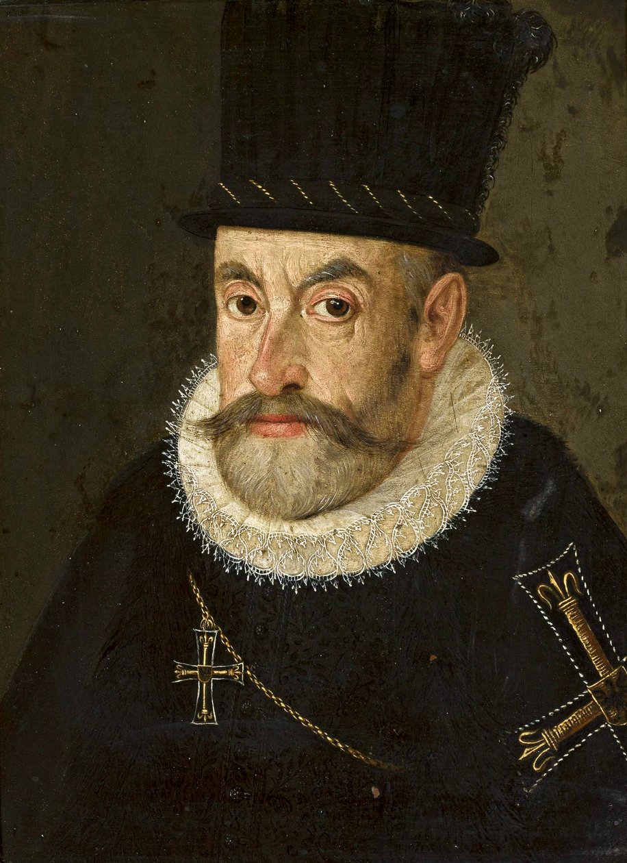 Polsky: Portrét arcivévody Maxmiliána III. Habsburského (1558-1618) v oděvu velmistra Německého řádu (polsky) Portrét arcivévody Maxmiliána III. rakouského (1558-1618). od Hans Henseiller