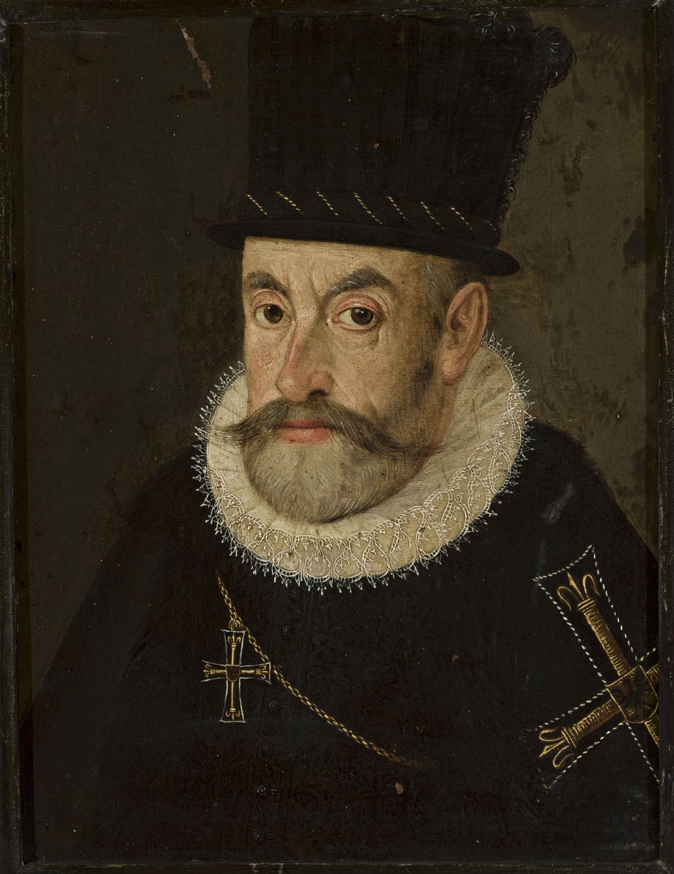 Polsky: Portrét arcivévody Maxmiliána III. Habsburského (1558-1618) v oděvu velmistra Německého řádu (polsky) Portrét arcivévody Maxmiliána III. rakouského (1558-1618). od Hans Henseiller