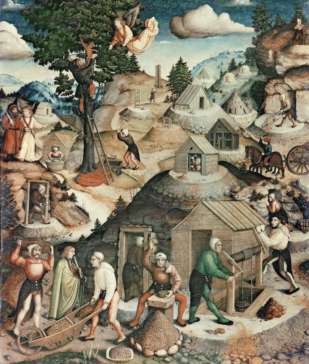 Hornická krajina, 1521 (detail 308463) od Hans Hesse