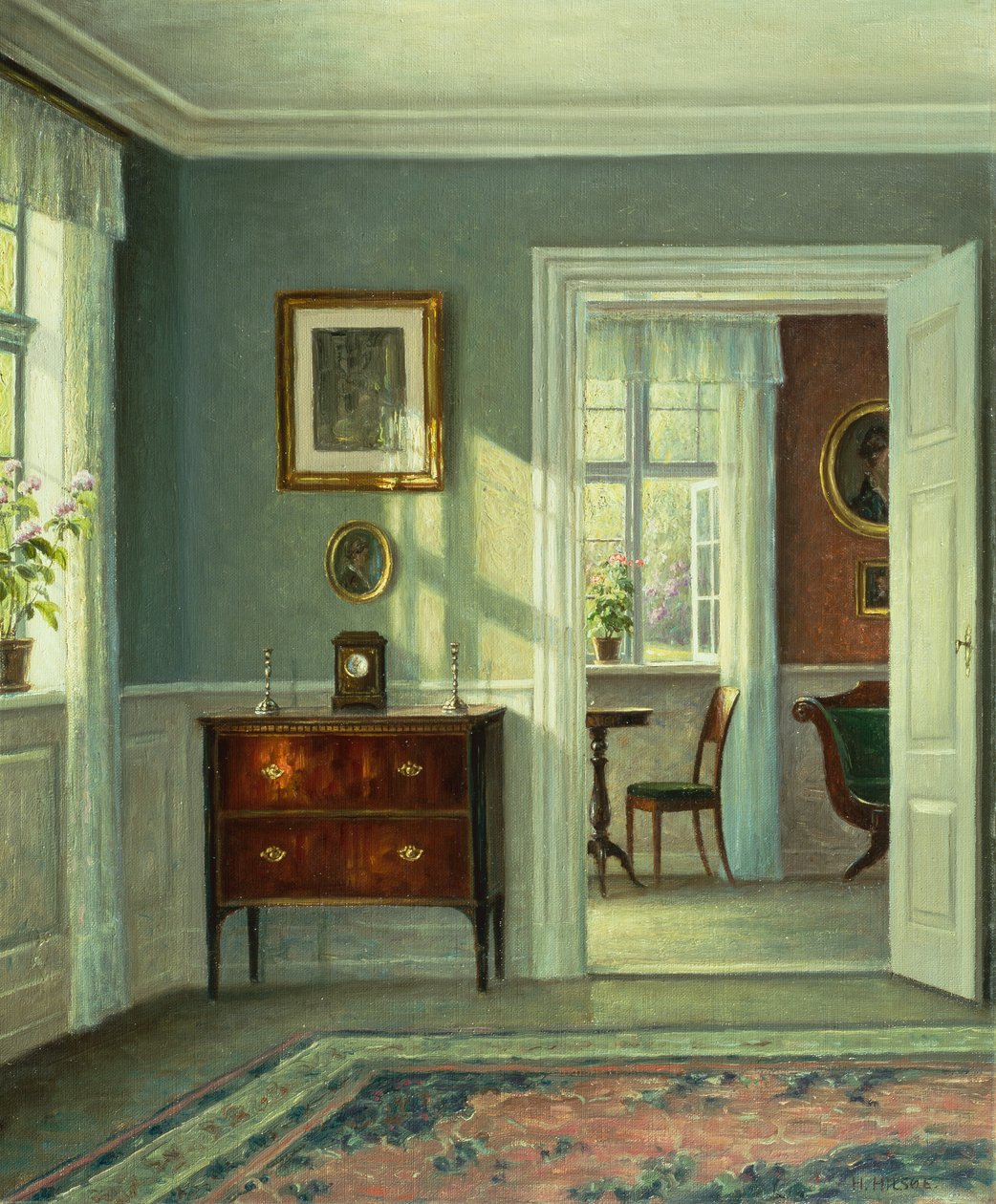 Interiér (olej na plátně) od Hans Hilsoe