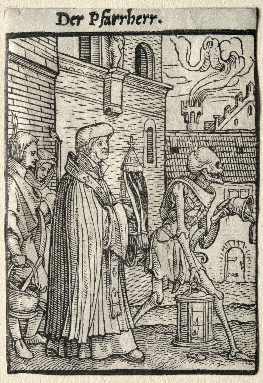 Tanec smrti: Pastor. od Hans Holbein