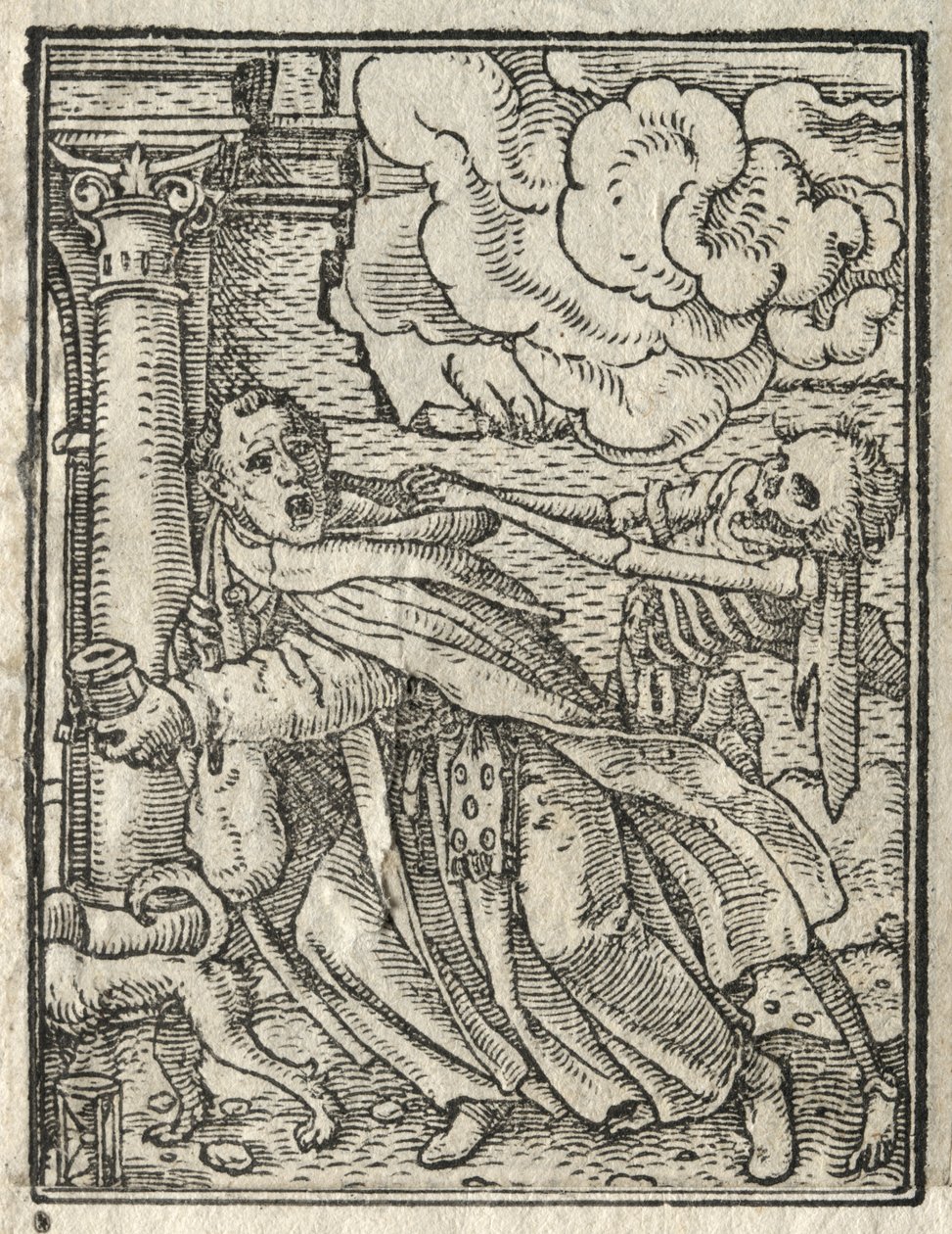 Tanec smrti: Žebravý mnich; Jeptiška od Hans Holbein