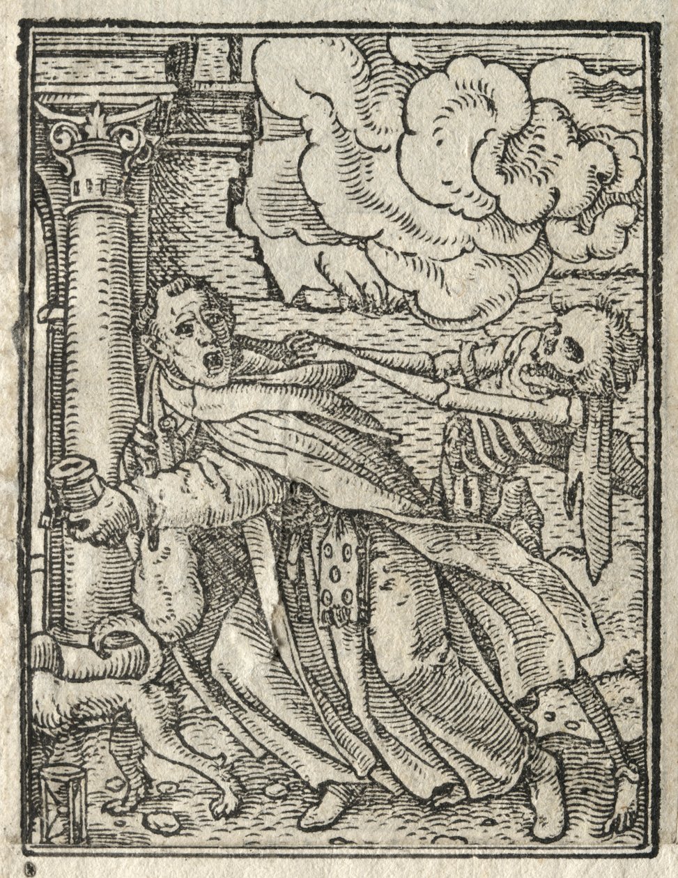Tanec smrti: Žebravý mnich, jeptiška. od Hans Holbein