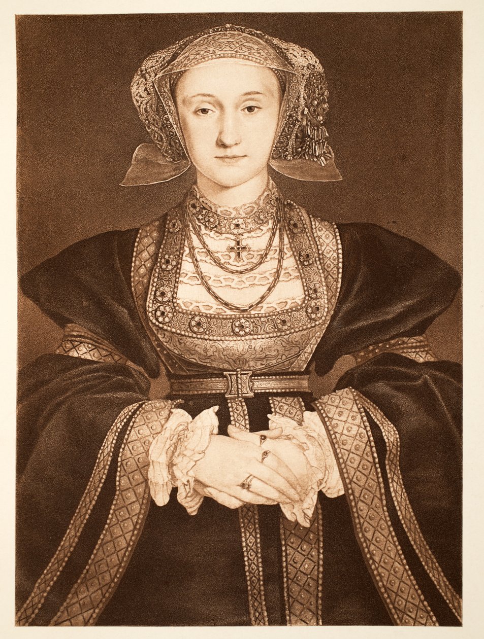 Anna Klevská, asi 1539, vyd. 1902 (kolotyp) od Hans Holbein der Jüngere