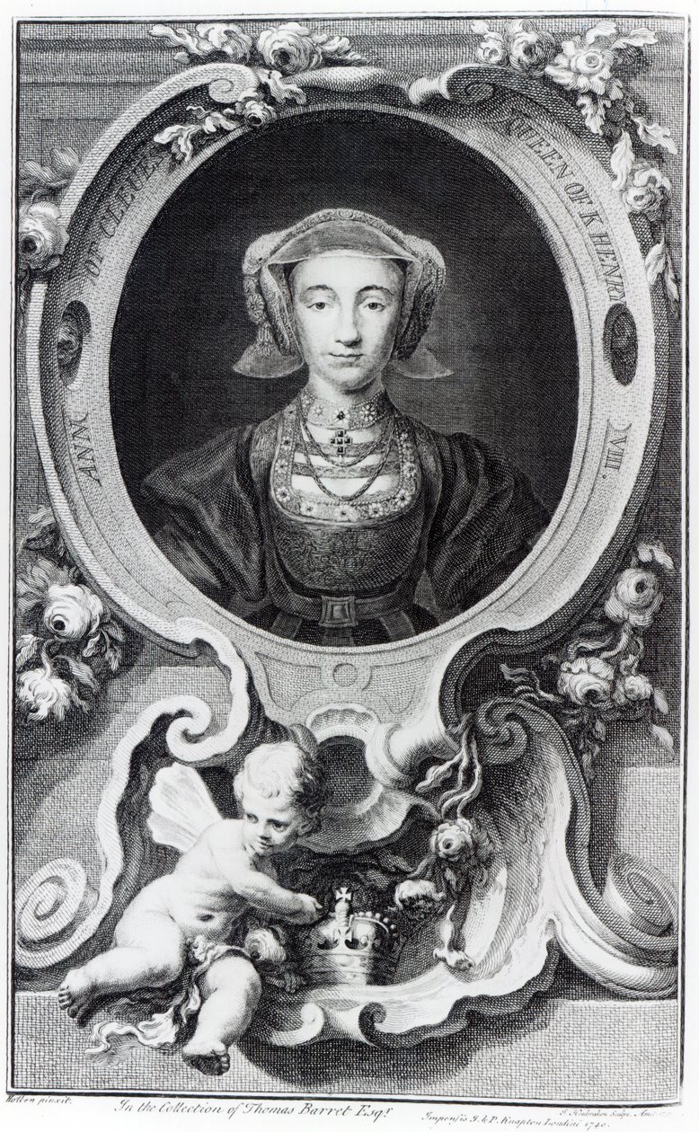 Anny z Cleves, vyryl Jacobus Houbraken, 1740 od Hans Holbein der Jüngere