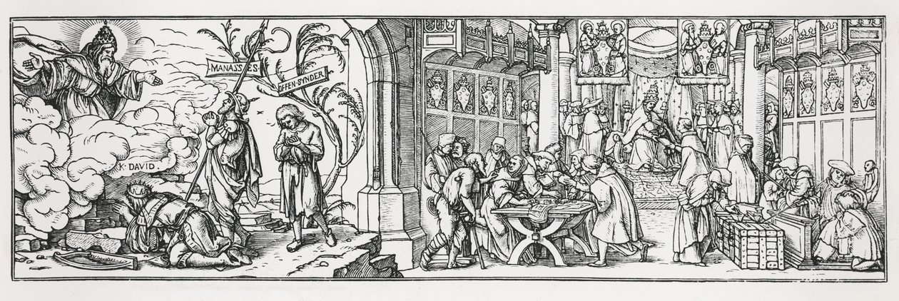 Antikatolická karikatura odsuzující zkaženost papeže od Hans Holbein der Jüngere