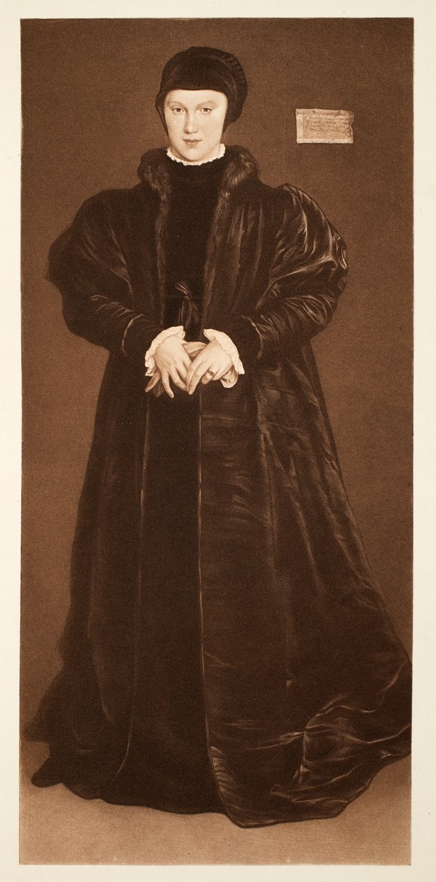 Christina Dánská, vévodkyně z Milána, kolem 1538, hospoda. 1640 (kolotyp) od Hans Holbein der Jüngere