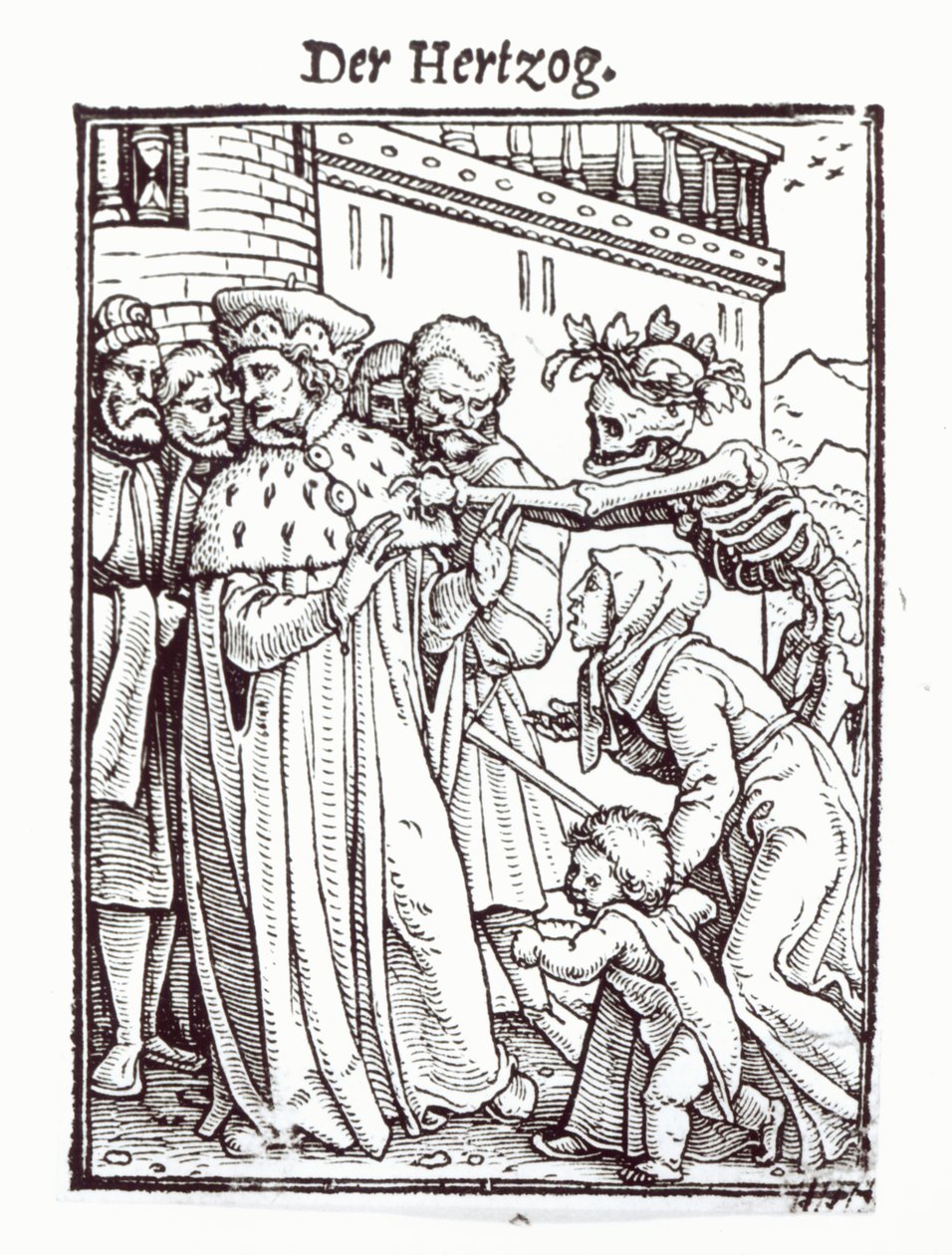 Smrt a vévoda, z „Tance smrti“, vyryl Hans Lutzelburger, kolem roku 1538 od Hans Holbein der Jüngere
